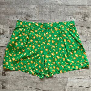 Tabitha Brown for Target Green Orange Animal Print Linen Blend High Rise Shorts